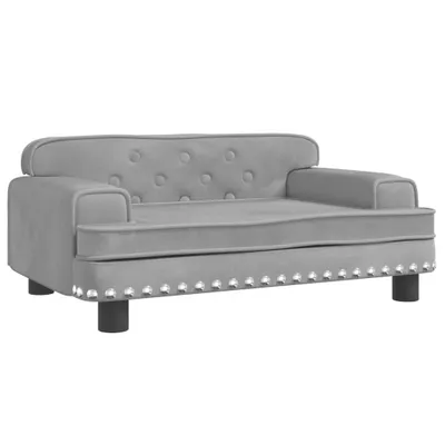 Image de Canapé pour enfants gris clair 70x45x30 cm velours