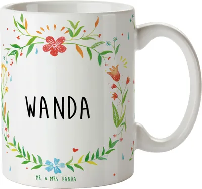 Produktbild von Mr. & Mrs. Panda Kaffeebecher Wanda - Geschenk, schöne tasse, cappuccinotasse, Kaffeetasse, Teetasse, Becher