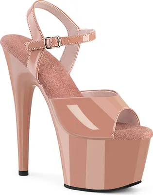Produktbild von ADORE-709 Pleaser Damen High-Heels Riemchen Plateausandaletten blush Lack