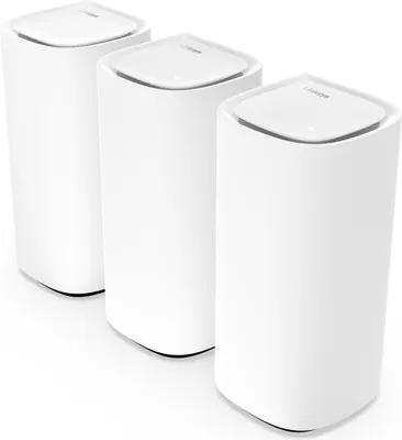 Zdjęcie produktu dla Linksys Velop Pro 6E Prawdziwie trójzakresowy system mesh Wi-Fi 6E, Biały, Wewnętrzny, System siatki, 836 m², Trójpasmowy (2,4 GHz / 5 GHz / 6 GHz), Wi-Fi 6E (802.11ax)