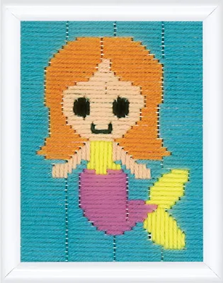 Produktbild von Stempelsatz für Kreuzstich von Vervaco, Motiv "Meerjungfrau", 12,5 x 16 cm