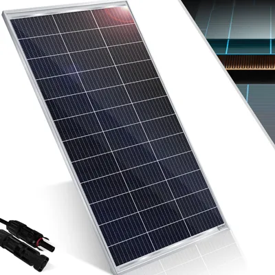 Produktbild von KESSER® Solarpanel Monokristallin Solarmodul Solarpanel - 18 V für 12 V Batterien, Photovoltaik - Solarzelle Solaranlage PV-Anlage Solar für Wohnwagen, Camping, Balkon, Gartenhäuser