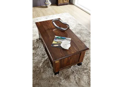Produktbild von MASSIVMOEBEL24 Couchtisch Sheesham 115x60x45 braun lackiert NEW BOSTON #204