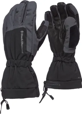 Schwarze Glissade Handschuhe von Black Diamond; geeignet für Aufstiegsaktivitäten; mit verstärkten Handflächen.