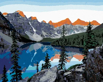 Produktbild von Zuty - Malen nach Zahlen - KANADISCHER SEE, 40x50 cm, mit Keilrahmen (bereits gespannt)