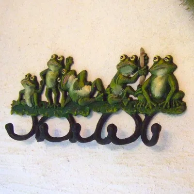 Produktbild von Garderobe Frosch, niedliche Kindergarderobe oder Geschirrtuchhalter Küche