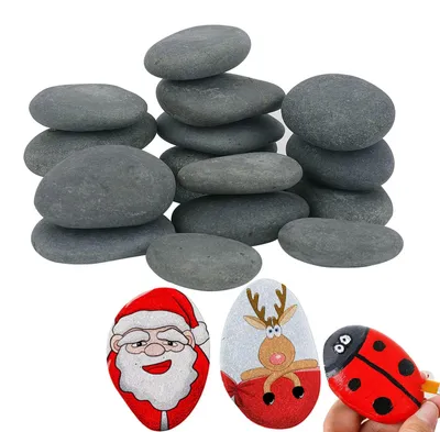 Imagen del producto de Piedras de río – 16 unidades – de 5 a 8 cm – piedras decorativas para acuarios y manualidades