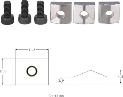 Obrázek produktu pro Elektrická kytara Tremolo Bridge String Locks Strings Locking System Metal Nut Block & Clamp Hex Screws Guitar Parts Accessories, balení 3 sad