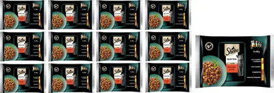 Produktbild von Sheba Selection Juicy Flavours - Nassfutter für ausgewachsene Katzen in Sauce 13x4x85g (52 Portionsbeutel)