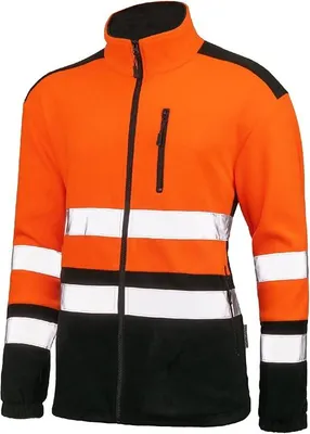 Produktbild von ArbeWarnschutz Jacke Fleece Jacke Warnschutzjacke Warnjacke Warnpullover Arbeitsjacke Pullover REFUS POLAR orange L