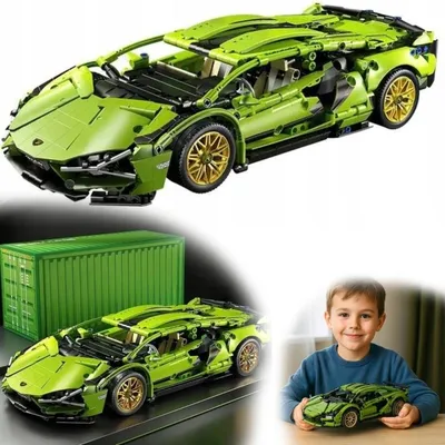 Produktbild von Technik Bausteine Modellauto 1280 Teile grünes Auto mechanisches Modell bewegliche Teile Kinder Erwachsene