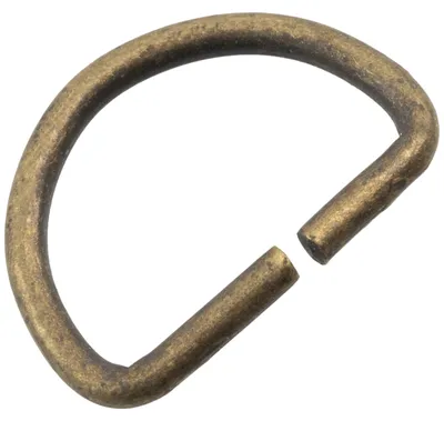 12 D-förmige Halbmondringe aus Metall, antik, 30 mm