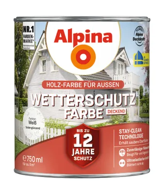 Produktbild von Alpina Wetterschutzfarbe 0,75 L weiß