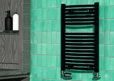 Produktbild von Rotheigner Badheizkörper SWING 690 x 445 mm schwarz matt Anschluss Beidseitig unten