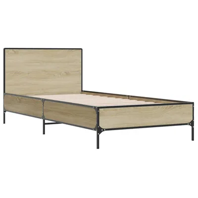 Produktbild von Bettgestell Sonoma-Eiche 90x190 cm Holzwerkstoff und Metall