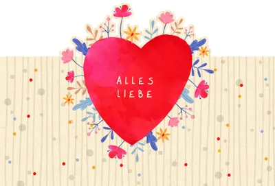 Produktbild von Allgemeine Wünsche Green Line Laser Art Karte mit Umschlag Blüten um
