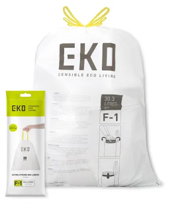 Produktbild von EKO Größe F-1 Müllbeutel (30.3L), extra starke Müllsäcke mit Zugband für Küche,