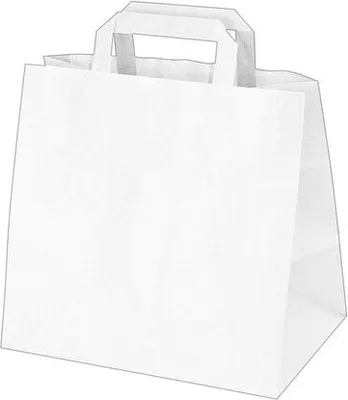 Produktbild von 100x GASTRO Papiertragetaschen 25 x 26 x 17 cm mit EAN-Code weiss