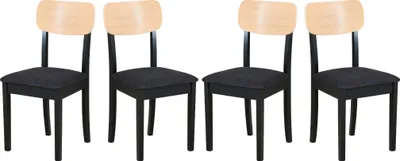 Produktbild von Esszimmerstuhl 4x "Hugo 4", schwarz,aragon 99