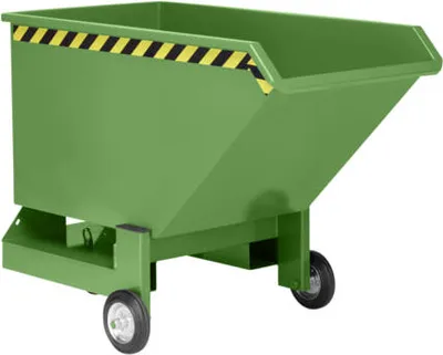 Produktbild von Kippwagen mit Rollen - Kastenwagen - Volumen 400 l - Traglast 600 kg - resedagrün