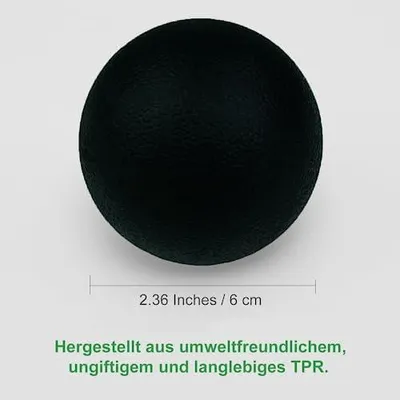 Produktbild von Massageball Faszienball Hart in Lacrosse Ball Größe für Rücken Beine Füße Hände. Triggerpunktball für Tiefengewebsmassage Myofasziale Muskel Entspannung Plantarfasziitis Yoga Pilates 4 Stück (Schwarz)