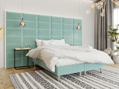 Produktbild von MIRJAN24 Boxspringbett Lux für Wandpaneel, Doppelbett mit Matratze, Schlafzimmer (Farbe: Manila 11, Größe: 160x200 cm)
