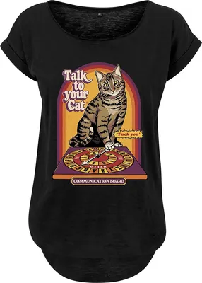 Produktbild von Steven Rhodes T-Shirt Damen Talk To Your Cat schwarz L