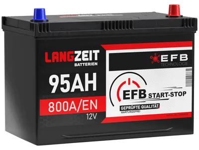 Produktbild von Langzeit Asia EFB Autobatterie 95Ah 12V Start-Stop Batterie PPR