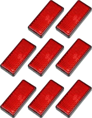 Productafbeelding van A ABSOPRO 8 Stuks Rechthoekige Veiligheidsspaak Reflecterende Zelfklevende Reflector Rood