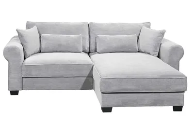 Produktbild von Ecksofa Angelina mit Schlaffunktion in der Farbe Zoom 19 Dove Cord-Stoff - ED Exciting Design