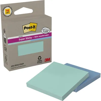 Produktbild von Post-it® Super Sticky Notes Haftnotizen farbsortiert, 2 Blöcke