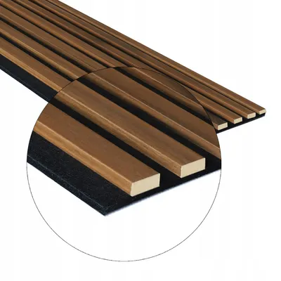 Zdjęcie produktu dla Lamele na filcu 270x30 Ścienne Panele Akustyczne Orzech Columbia Brąz 7L