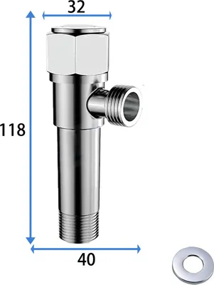 Zdjęcie produktu dla INF Przedłużony zawór kątowy 118 mm z miedzianym rdzeniem i trzpieniem