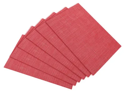 Produktbild von Tischsets, 6er-Set, fleckenabweisende, rutschfeste und abwaschbare PVC-Tischsets für den Küchentisch, gewebt, rot
