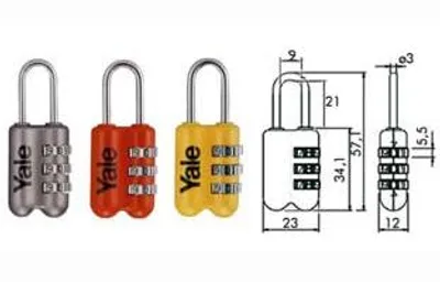 Immagine prodotto di Lucchetto a combinazione Yale YP2 grigio Sicurezza