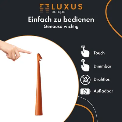 Immagine prodotto di Luxury - Lampada da tavolo Touch Deluxe - Madelief - Arancione - H35 x Ø5