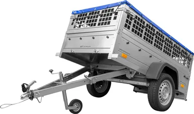 Obrázek produktu pro Přívěs Garden Trailer 200 KIPP s síťovanými bočnicemi, rámem H-0 a modrou plachtou