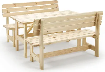 Produktbild von iWerk Massivholzgarnitur Kiefer natur 3-teilig