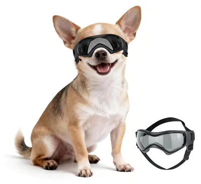 Produktbild von Sonnenbrille für Hunde, speziell für sehr kleine Rassen – UV-Schutz – Schwarz