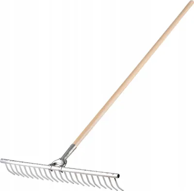 Produktbild von Gartenrechen - Aluminium-Rechen - Für Heu, Gras und Laub - Mit Stiel - Leicht - Rostbeständig