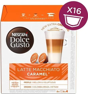Produktbild von Nescafé Dolce Gusto latte macchiato caramel Kávové kapsle 3x16 kapslí