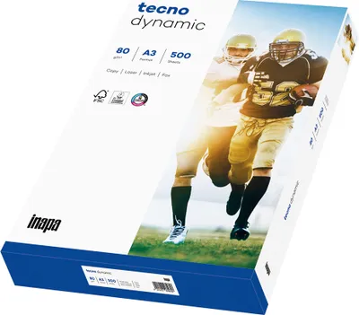 Obrázok produktu pre inapa 2100011483 Kopírovací papier tecno® dynamic - A4, 80 g/m2, biely, 500 listov