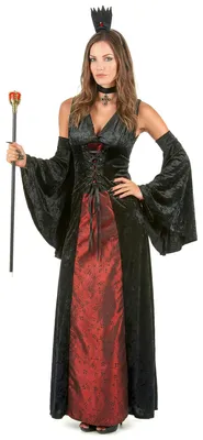 Immagine prodotto di Costume da vampiro medievale da donna nero-rosso - S