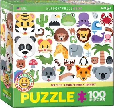 Produktbild von Eurographics Puzzle Emojipuzzle-Wildtiere, 100 Teile, 48 x 33 cm, 6100-5395