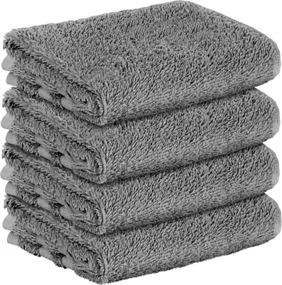 Produktbild von StickandShine 4er SET Premium Frottee Gästehandtuch 30x50 cm in dunkelgrau  in 500g/m² aus 100% Baumwolle
