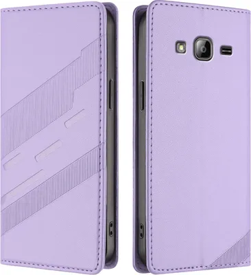 Image de Etui pour Samsung Galaxy J3 2016, étui portefeuille en cuirPolyuréthaneavec fente pour carte et fonction stand Violett