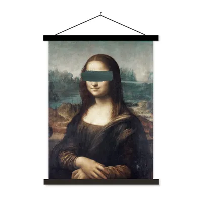 Produktbild von MuchoWow® Textilposter Mona Lisa - Da Vinci - Gemälde 120x160 cm mit schwarzem Rahmen - Magnetischer