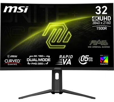 Produktbild von MSI MAG 321CUPDF, 80 cm (31.5"), 3840 x 2160 Pixel, 4K Ultra HD, LCD, 0,5 ms, Schwarz