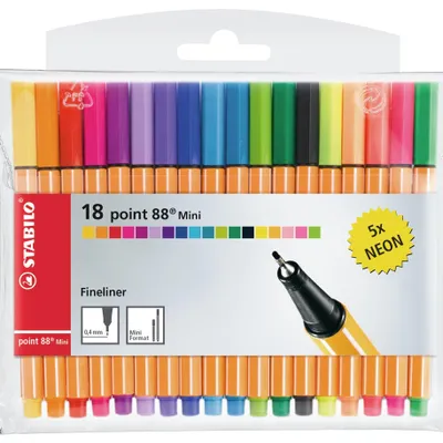 Immagine prodotto di STABILO point 88 Mini penna tecnica Fine Multicolore 18 pz
