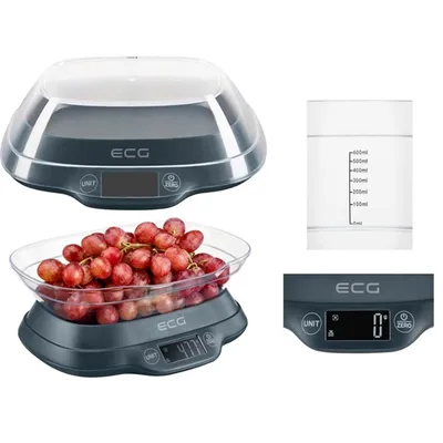 Zdjęcie produktu dla ECG KV 1120 SM | Waga kuchenna | Funkcja TARE | Szary | Maksymalny udźwig 5 kg | Funkcja TARE |